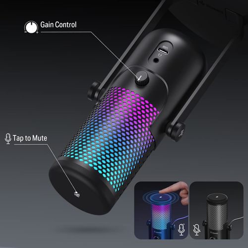 מיקרופון קונדנסר USB לגיימינג EC2812 ומגוון שימושים NEOTRACK LX עם אורות מבית DONNER