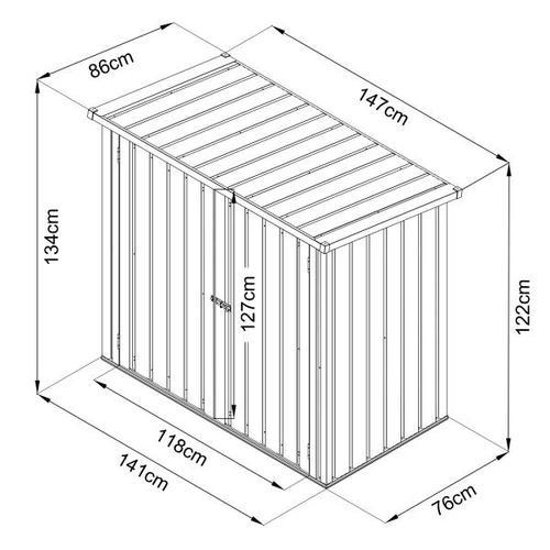 מחסן מתכת דגם F10K מידה 1.47X0.86 Garden Top