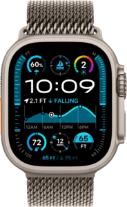 שעון חכם Apple Watch Ultra 2 GPS + Cellular 49mm צבע שעון Titanium Natural צבע רצועה Natural Titanium Milanese Loop גודל M