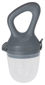 טעימון / נגיסון לתינוק מסיליקון עם ידית אחיזה ומכסה - כחול