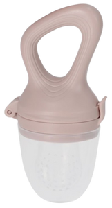 טעימון / נגיסון לתינוק מסיליקון עם ידית אחיזה ומכסה - ורוד