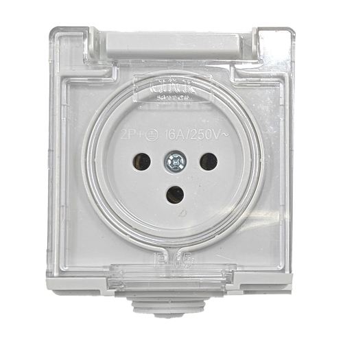 שקע בודד WP-1 Click דרגת אטימות IP-65 בצבע לבן מתח/זרם 230V/16A