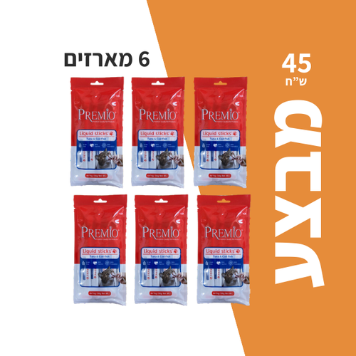 PREMIO פרמיו שלוקים סטיקים לחתול טונה ודג קוד 4 יחידות