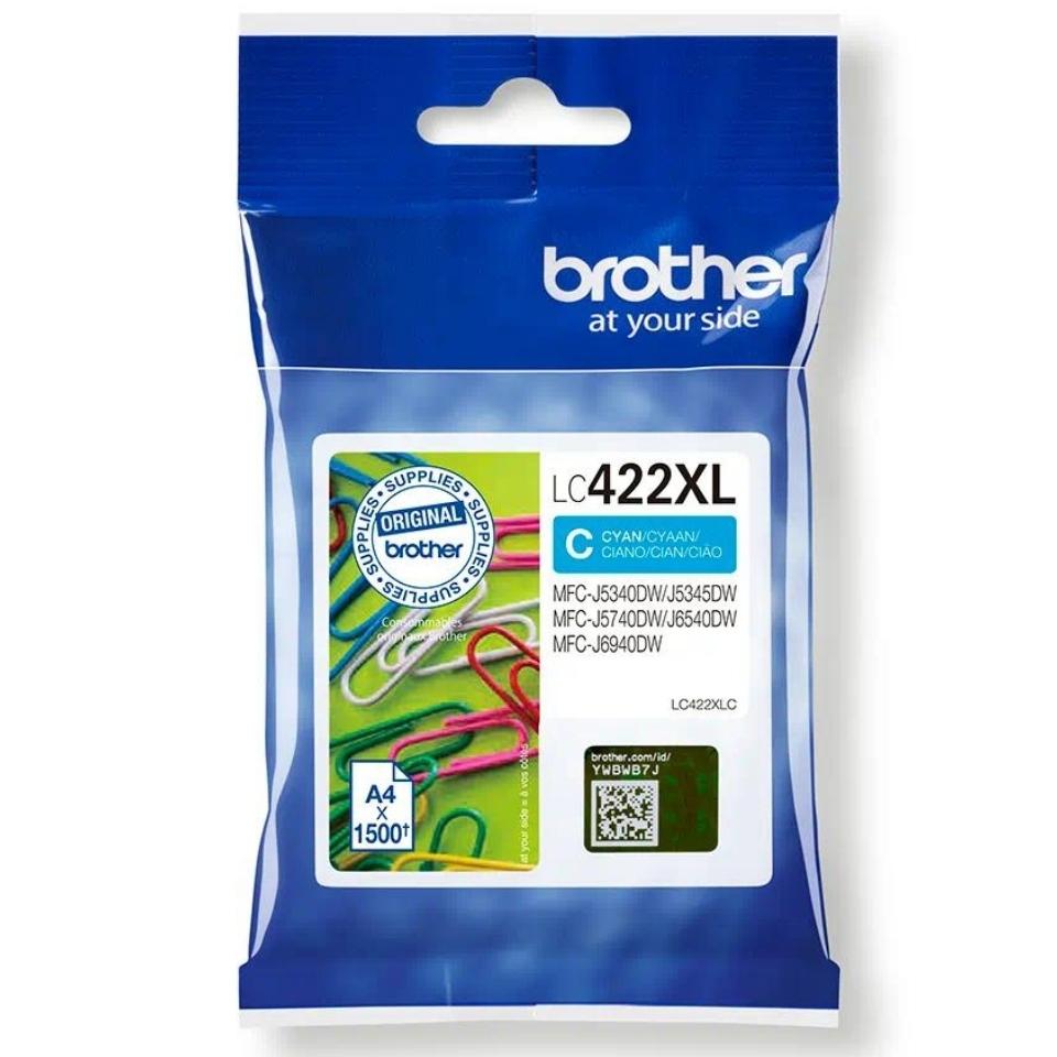 ראש דיו כחול ברדר Brother LC-422XL Cyan - מקורי