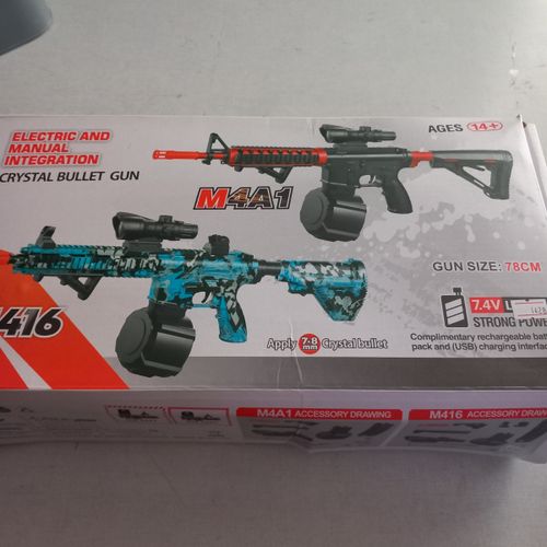 רובה ג'ל  אוטומט נטען  גודל 70 ס''מ  - CRYSTAL BULLET GUNE 416B