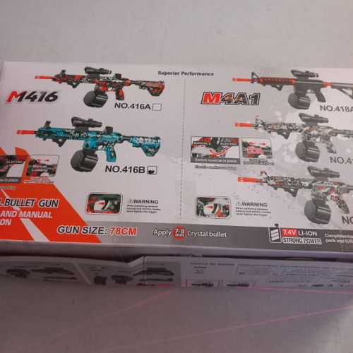 רובה ג'ל  אוטומט נטען  גודל 70 ס''מ  - CRYSTAL BULLET GUNE 416B