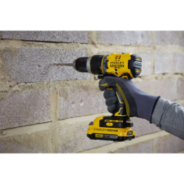 מקדחה/מברגת פטישון נטענת בראשלס 18v stanley fatmax v20 | גוף בלבד | דגם sfmcd721b