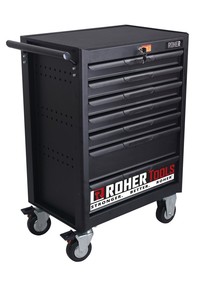 עגלת כלים 7 מגירות שחורה כולל מנגנון ROHER TOOLS Interlock - 1093450