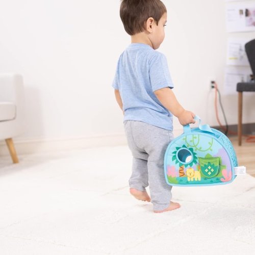 תיק משחק ואחסון עם השחלה וכדור ג'ירפה רך ומרשרש