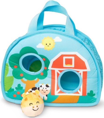 תיק משחק ואחסון עם השחלה וכדור ג'ירפה רך ומרשרש