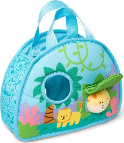 תיק משחק ואחסון עם השחלה וכדור ג'ירפה רך ומרשרש