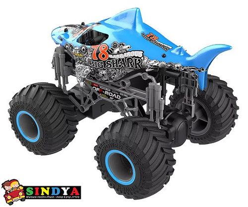 ג’יפ שלט מפלצת כריש עם גלגלי ענק 1:16 2.4GHz מבית MACHINA