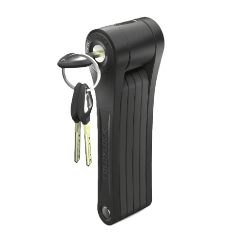 מנעול חוליות מתקפל FoldyLock כולל מתקן, צבע שחור