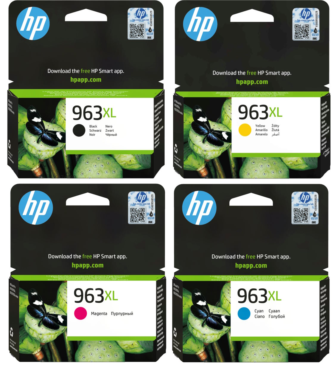 סט ראשי דיו שחור/אדום/צהוב/כחול HP 963XL - מקורי