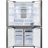 מקרר 4 דלתות מקפיא תחתון 614 ליטר נטו Sharp SJ-9270-IN עם התקן שבת מובנה - גימור נירוסטה 