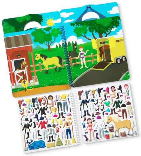 חוברת 139 מדבקות רכות ונפוחות רב פעמיות תלת מימדיות - רכיבה על סוסים