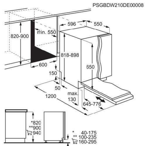 מדיח כלים ‏רחב Electrolux EEQ47200L אלקטרולוקס