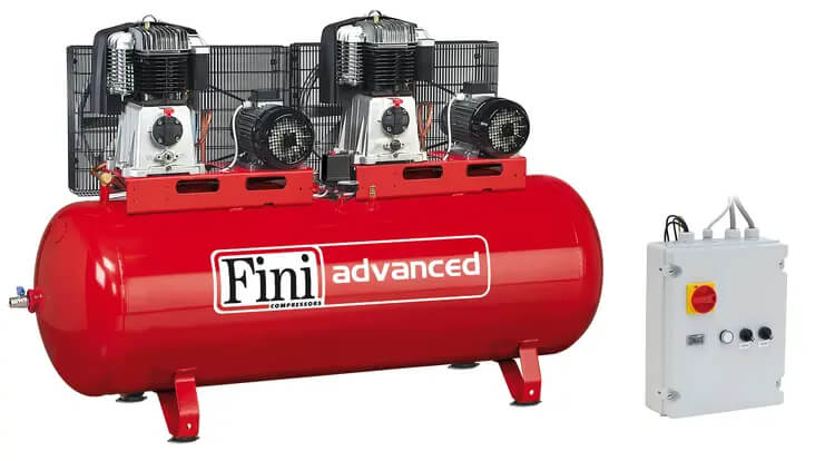 מדחס 500 ליטר 7.5X2 כ"ס 400V עם רצועה תוצרת FINI איטליה מק"ט P22024-N