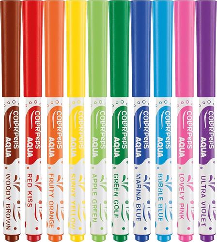 10 טושים אקוורל + מכחול מים COLORPEPS AQUA