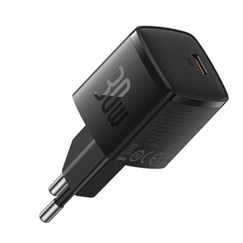 מטען קיר מהיר Baseus Cube Pro USB-C Fast Charger 30W - צבע שחור