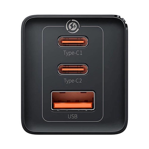 מטען קיר מהיר Baseus Fast Charger 2C+U 65W with Cable C to C 100W