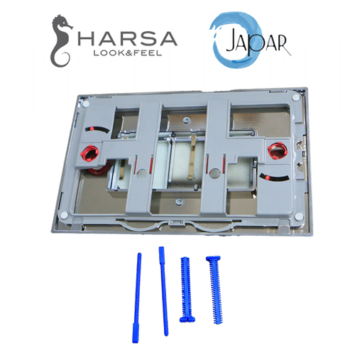 לחצן ניאגרה סמויה | חרסה HARSA | שחור מסגרת ניקל | פסיפיק מלבני