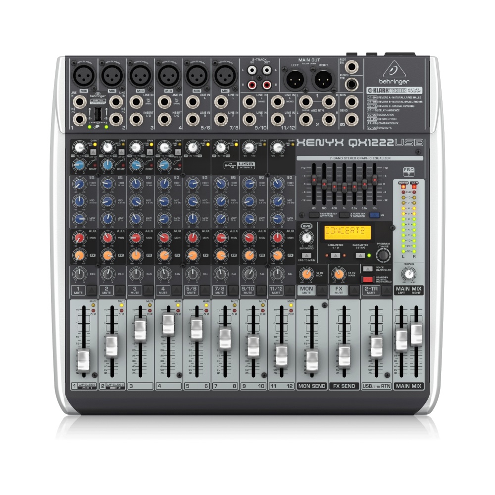 מיקסר 12 ערוצים Behringer דגם QX1222USB