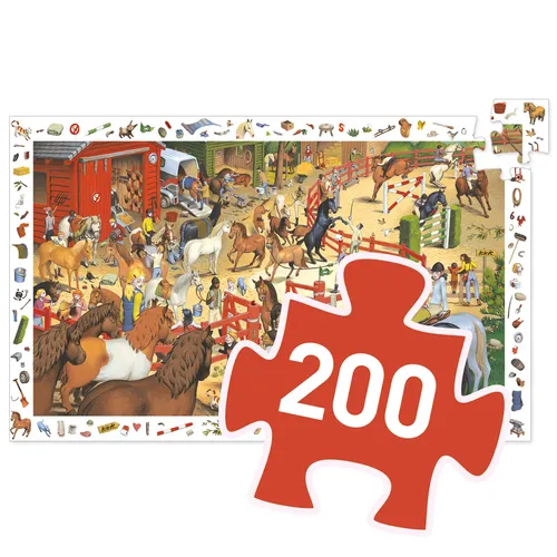 פאזל מסגרת 200 חלקים - סוסים