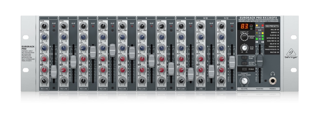 מיקסר 12 ערוצים ל- 3U RACK , יצרן  BEHRINGER דגם RX1202FX