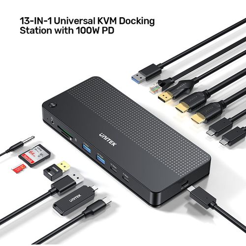 תחנת עגינה אונברסלית עם Unitek D1103A01 4K KVM 
