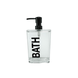 דיספנסר אקרילי מלבני "BATH" | כיתוב שחור