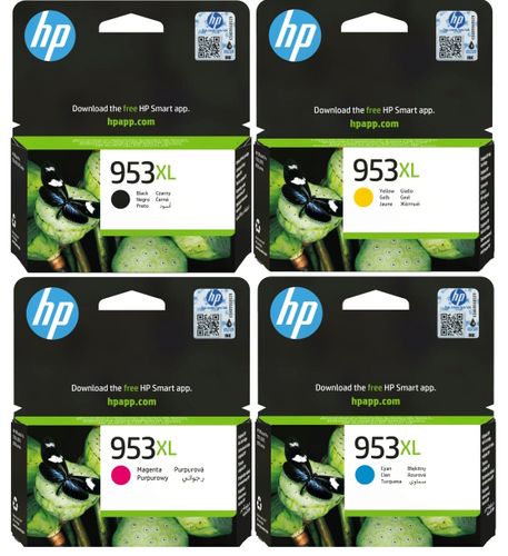 סט ראשי דיו שחור/אדום/צהוב/כחול HP 953XL  - מקורי