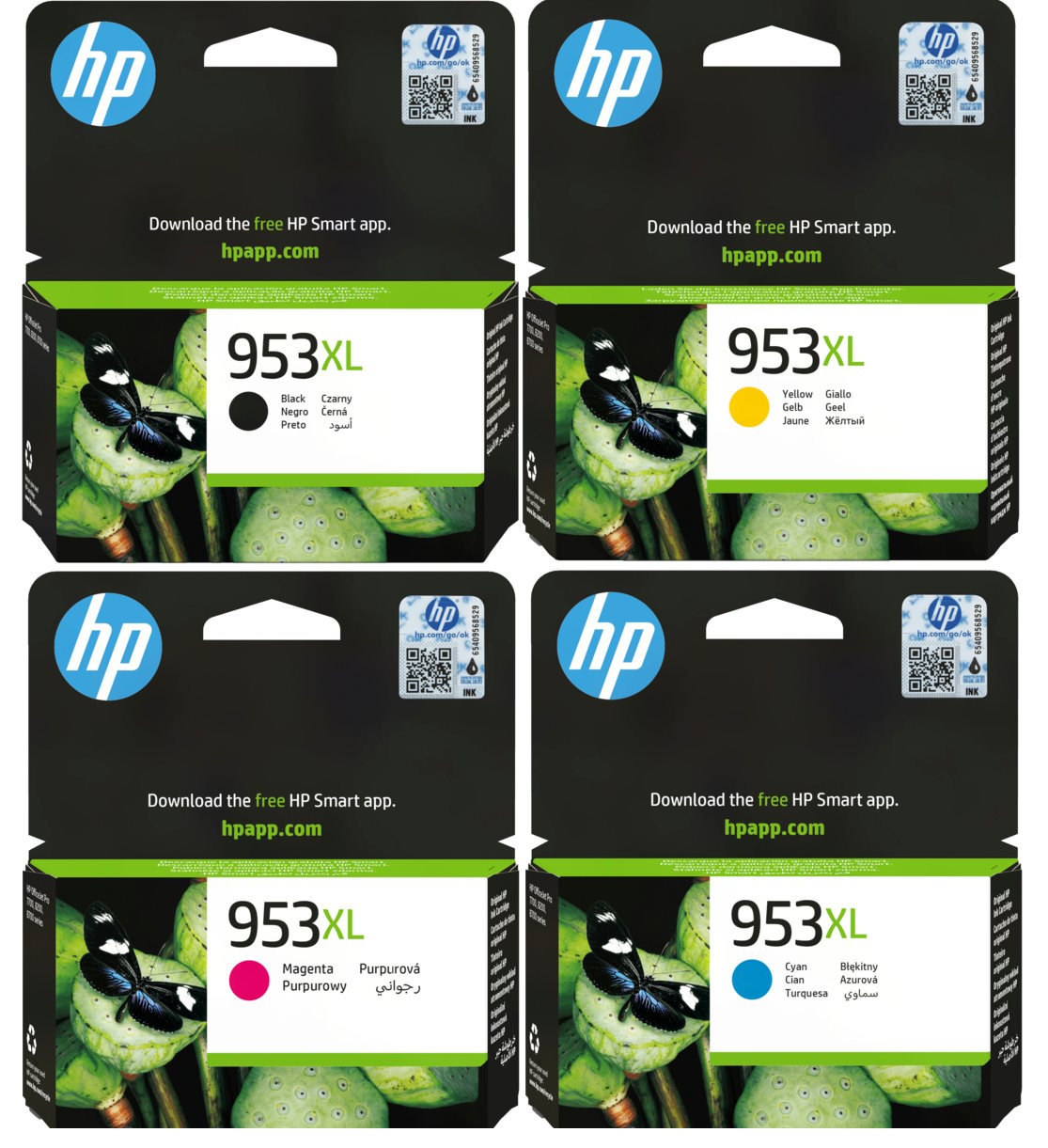 סט ראשי דיו שחור/אדום/צהוב/כחול HP 953XL - מקורי