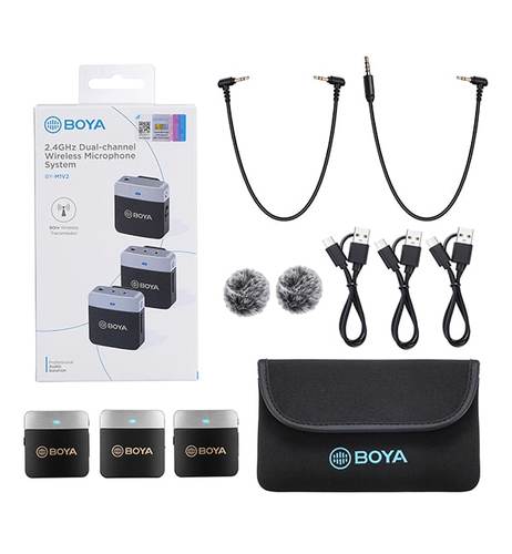 מיקרופון דש אלחוטי למצלמה מקצועית Boya BY-M1V2