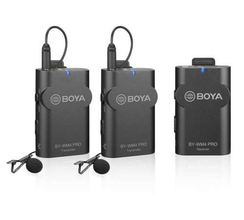 מערכת 2 מקרופונים אלחוטיים ומקלט Boya BY-WM4 PRO-K2