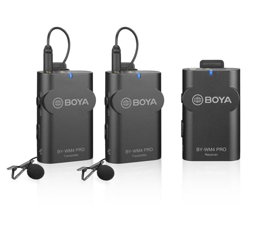 מערכת 2 מקרופונים אלחוטיים ומקלט Boya BY-WM4 PRO-K2