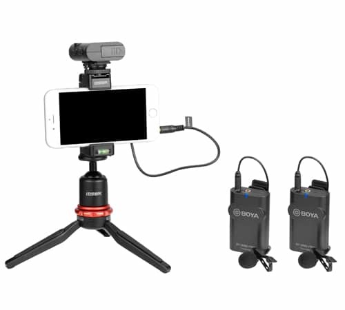 מערכת 2 מקרופונים אלחוטיים ומקלט Boya BY-WM4 PRO-K2