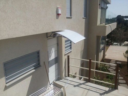 גגון כניסה , גגון דלת , גגון גשם , מדגם PERGUROOF גל ,זרועות פוליפרופילן החל מ 250 ש