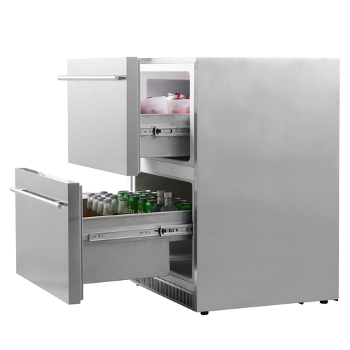 מקפיא משולב מקרר 2 מגירות בנוי דגם LA138DFD נירוסטה