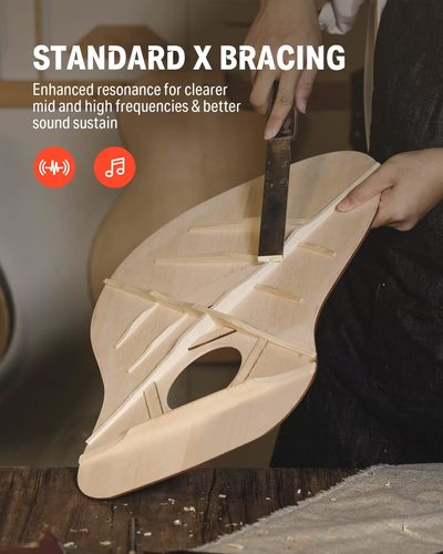 *ערכת גיטרה אקוסטית*- גיטרה אקוסטית DAG1 בצבע טבעי + תיק + קאפו + רצועה + מפרטים ועוד מבית DONNER