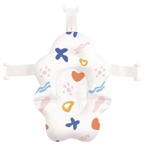 צף-קל - כרית אמבטיה לתינוק עם רצועות אבטחה ובד יבוש מהיר - לבבות