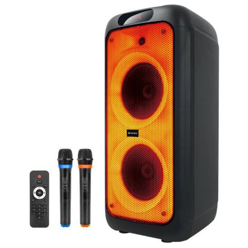 בידורית קריוקי 120W לכל בית עם 2 מיקרופונים וסאונד SANSUI דגם 4520