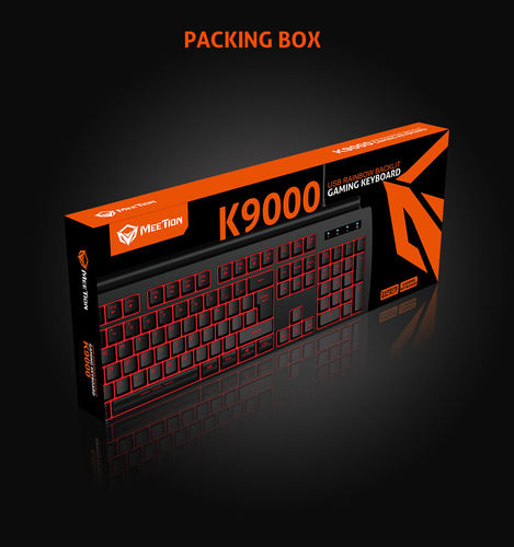 מקלדת גיימינג Meeeption MT-K9000 blackrgb מואר עיצוב ארגונומי בגודל מלא 104 מקשים קווית משחקים קווית מקשים