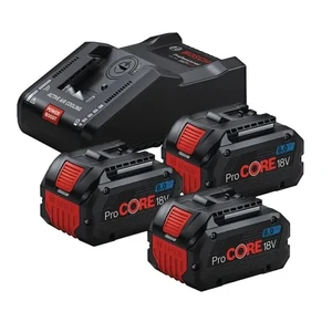 סט סוללה בוש 18v שלוש יחידות ומטען בוש  3x18V8.0Ah proCORE+GAL1880CV מק"ט 0615A5004Y בוש