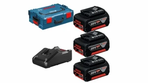 סט סוללה בוש 18v שלוש יחידות ומטען בוש GBA 18V 5.0Ah batteries *3+  GAL 18V-40  במזוודה מק"ט 15990.L3T בוש