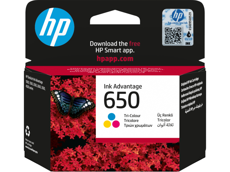 ראש דיו צבע HP 650 Color - מקורי