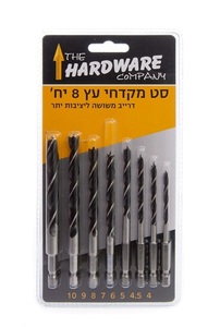 סט מקדחי עץ עם חיבור מהיר למברגה 8 יח