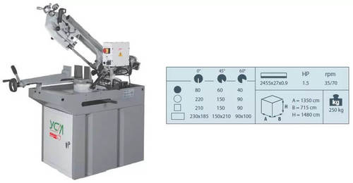 משור סרט YCM270 חצי אוטומטי KARNAF