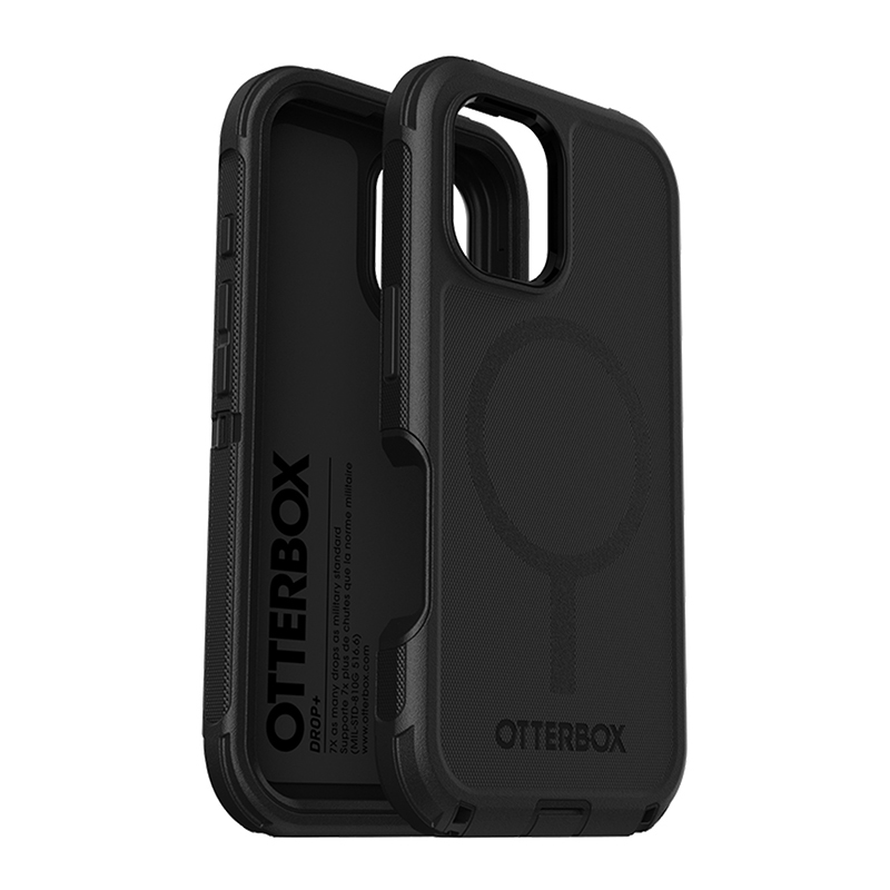 כיסוי OtterBox Defender שחור ל-iPhone 16 עם תמיכה ב-MagSafe