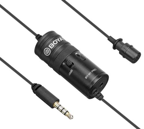 מיקרופון עניבה Boya BY-M1 Pro כולל הקלטה לסמארטפון